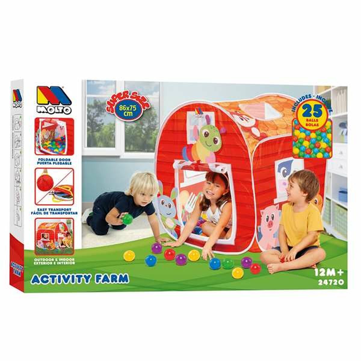 Loc de joacă Moltó 61,5 x 27,5 x 32,5 cm Mingi x 25 Fermă - Jucarii si jocuri, În aer liber și sport