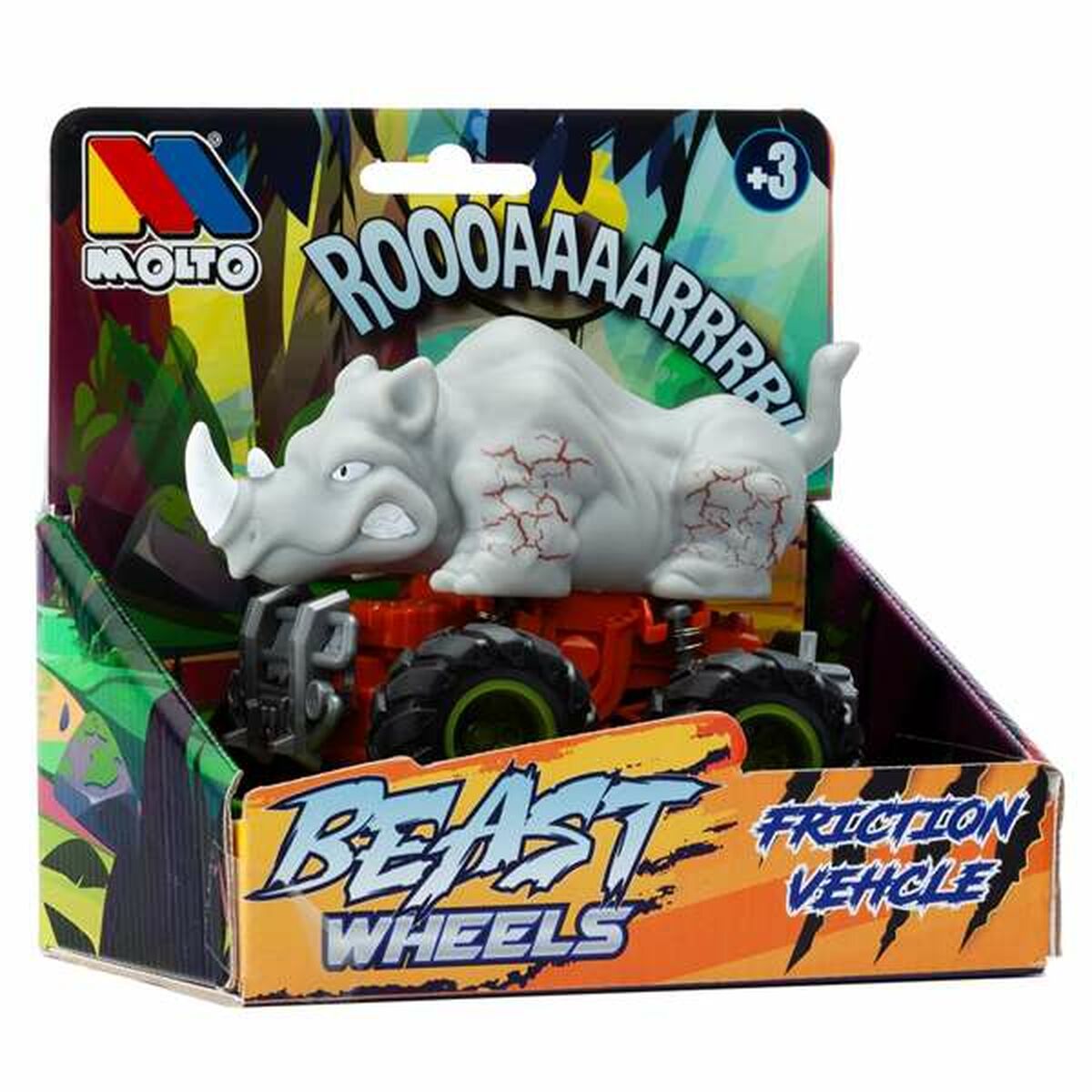 Mașinuță de jucărie cu mecanism de frecare Moltó Beast Wheels Multicolor - Jucarii si jocuri, Vehicule