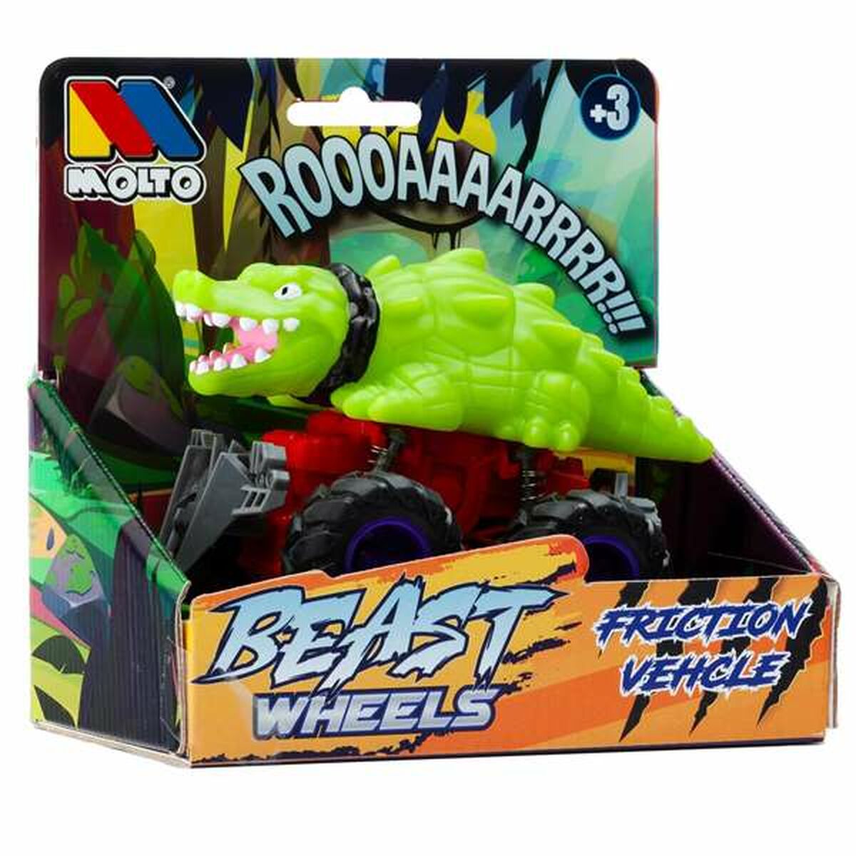 Mașinuță de jucărie cu mecanism de frecare Moltó Beast Wheels Multicolor - Jucarii si jocuri, Vehicule