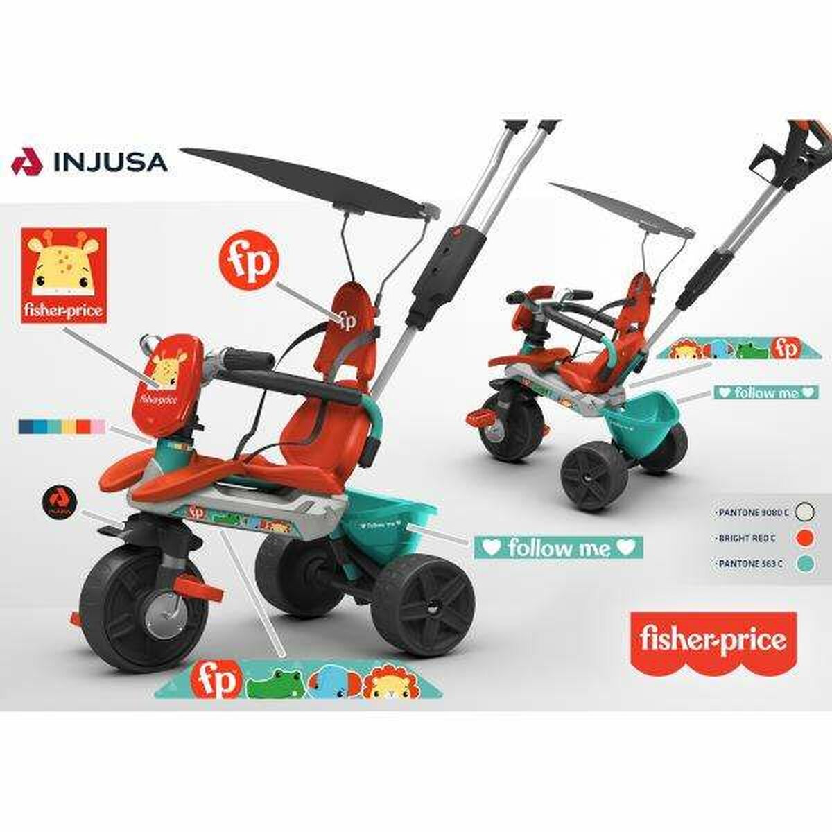 Triciclu Injusa Multicolor 6 Kg 45,5 x 95 x 102 cm - Jucarii si jocuri, În aer liber și sport