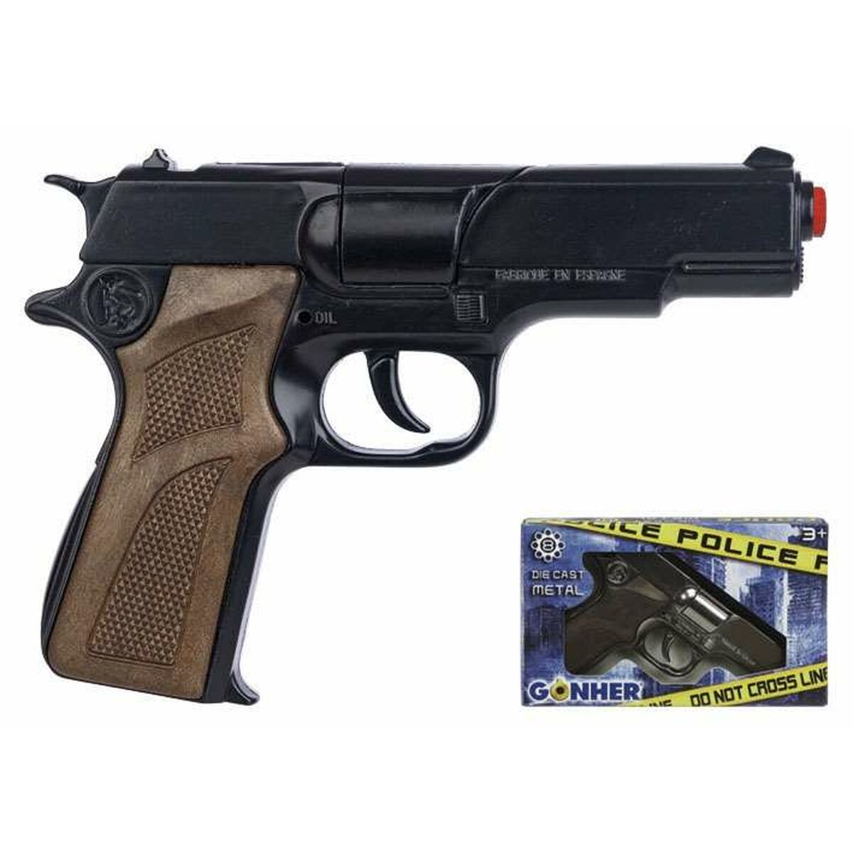 Pistol de petarde/capse Gonher Negru Polițist - Jucarii si jocuri, Costume și accesorii