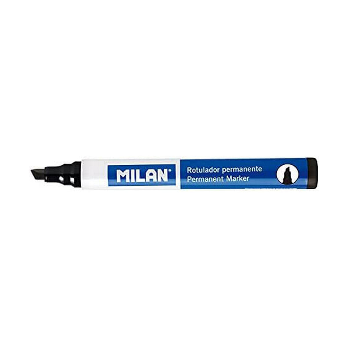 Marker permanent Milan 12 Unități Negru PVC - Birou și papetărie, Pixuri, creioane și articole de scris