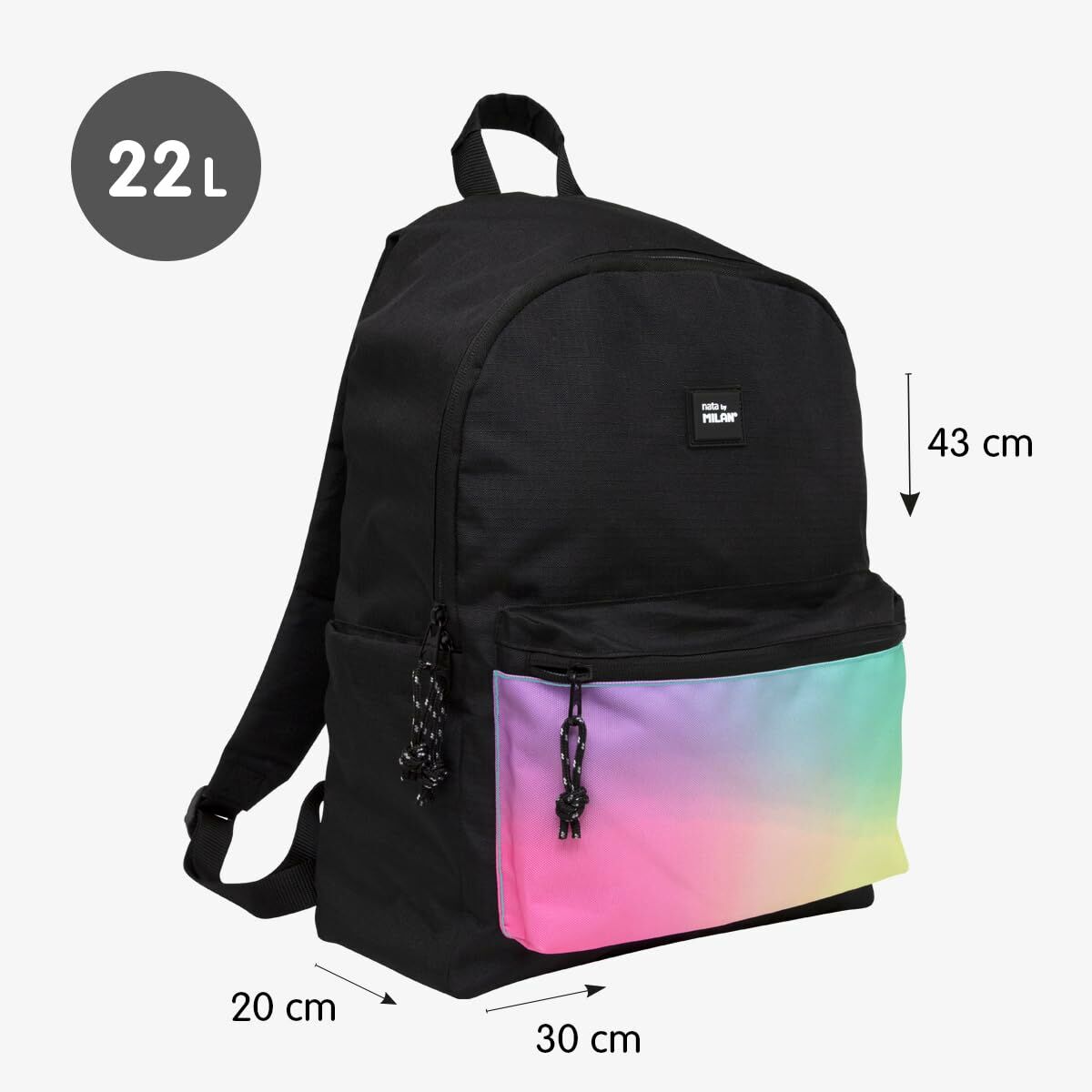Rucsac Casual Milan Negru 41 x 30 x 18 cm - Birou și papetărie, Material școlar și educațional