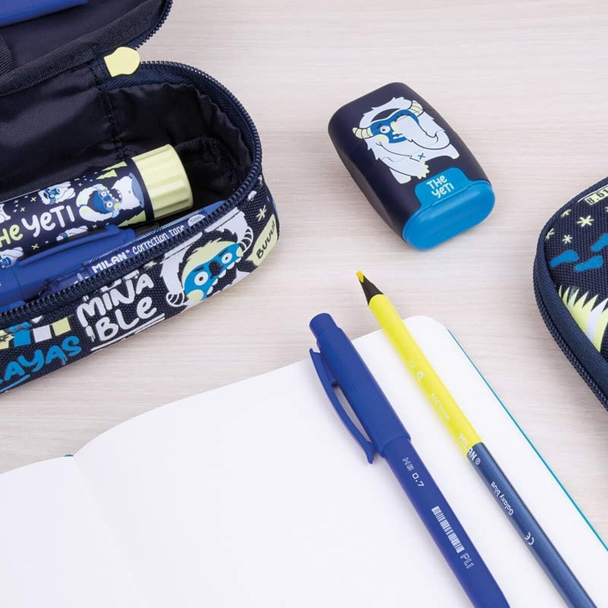Penar Școlar Milan The Yeti Bleumarin 23 x 9 x 1,5 cm - Birou și papetărie, Material școlar și educațional
