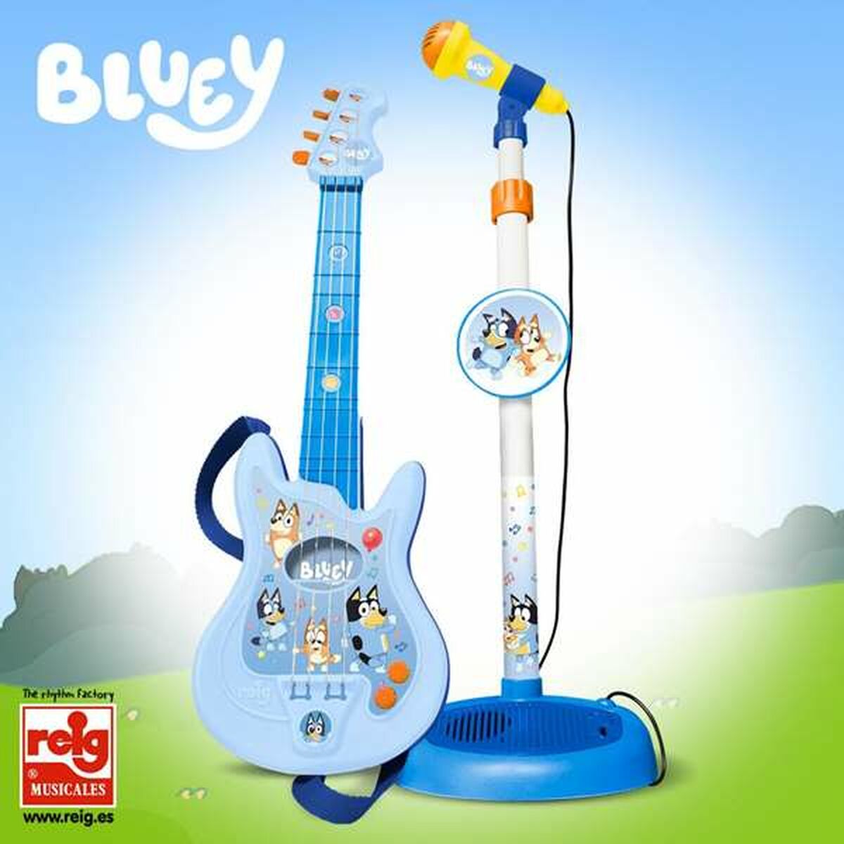 Chitară pentru Copii Bluey Reglabil/ă Microfon 60 x 30 x 17 mm - Bebelus, Jucăriile copilăriei timpurii