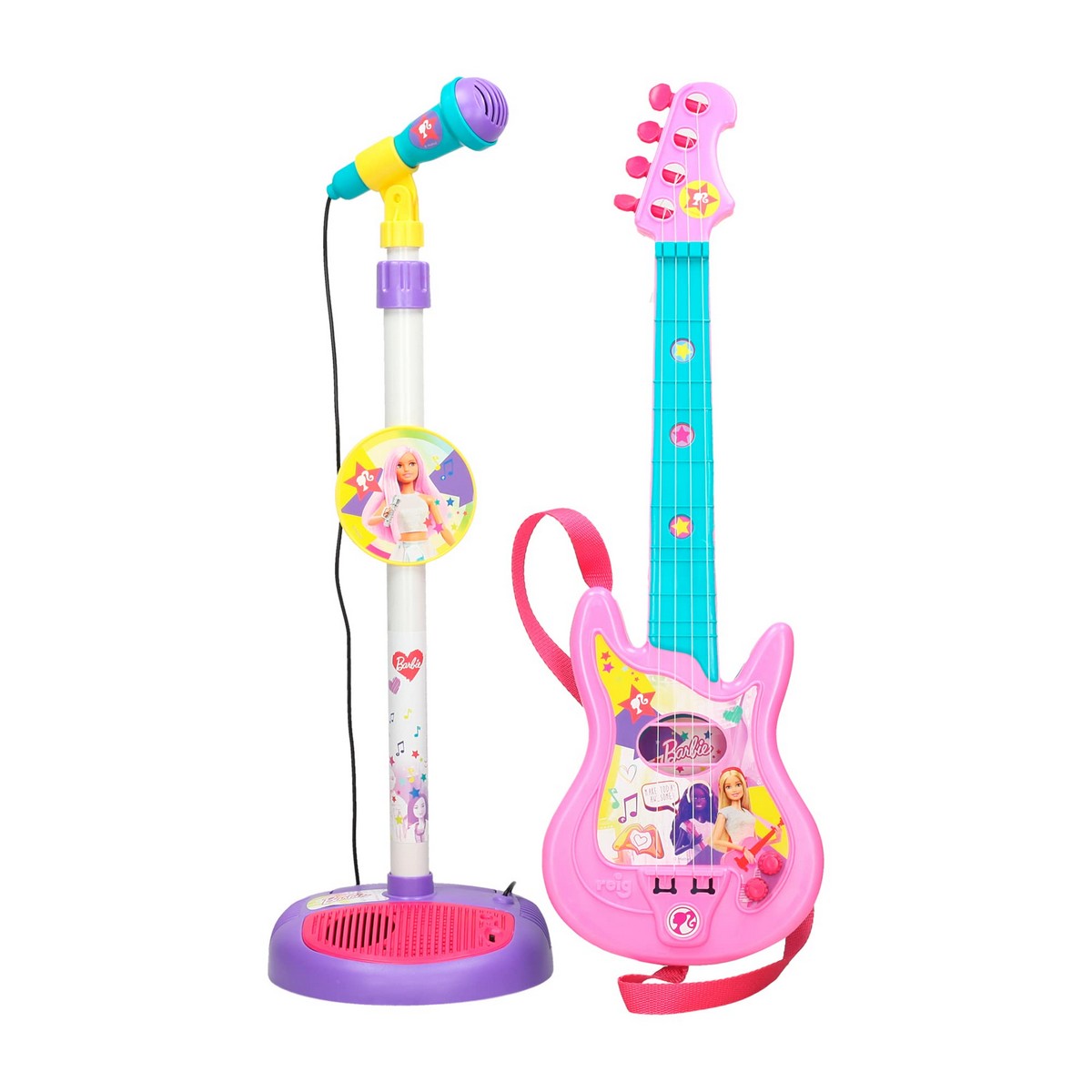 Set muzical Barbie Microfon Chitară pentru Copii - Jucarii si jocuri, Instrumente muzicale pentru copii