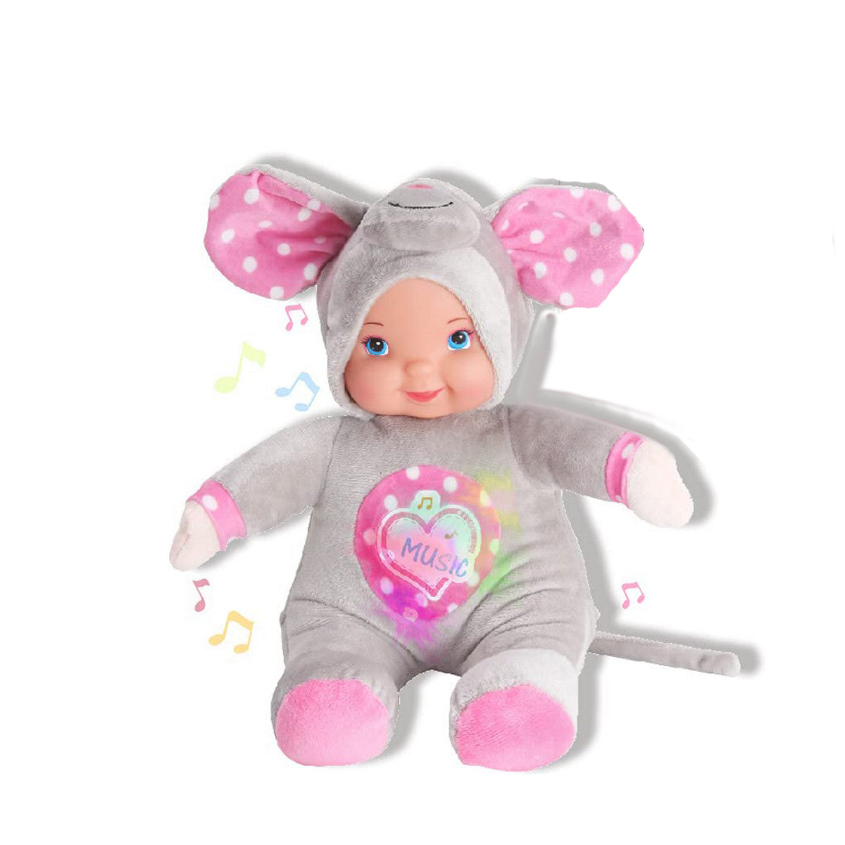Păpușă bebeluș Reig Jucărie Muzicală din Pluș 35 cm Elefant - Jucarii si jocuri, Păpuși și accesorii