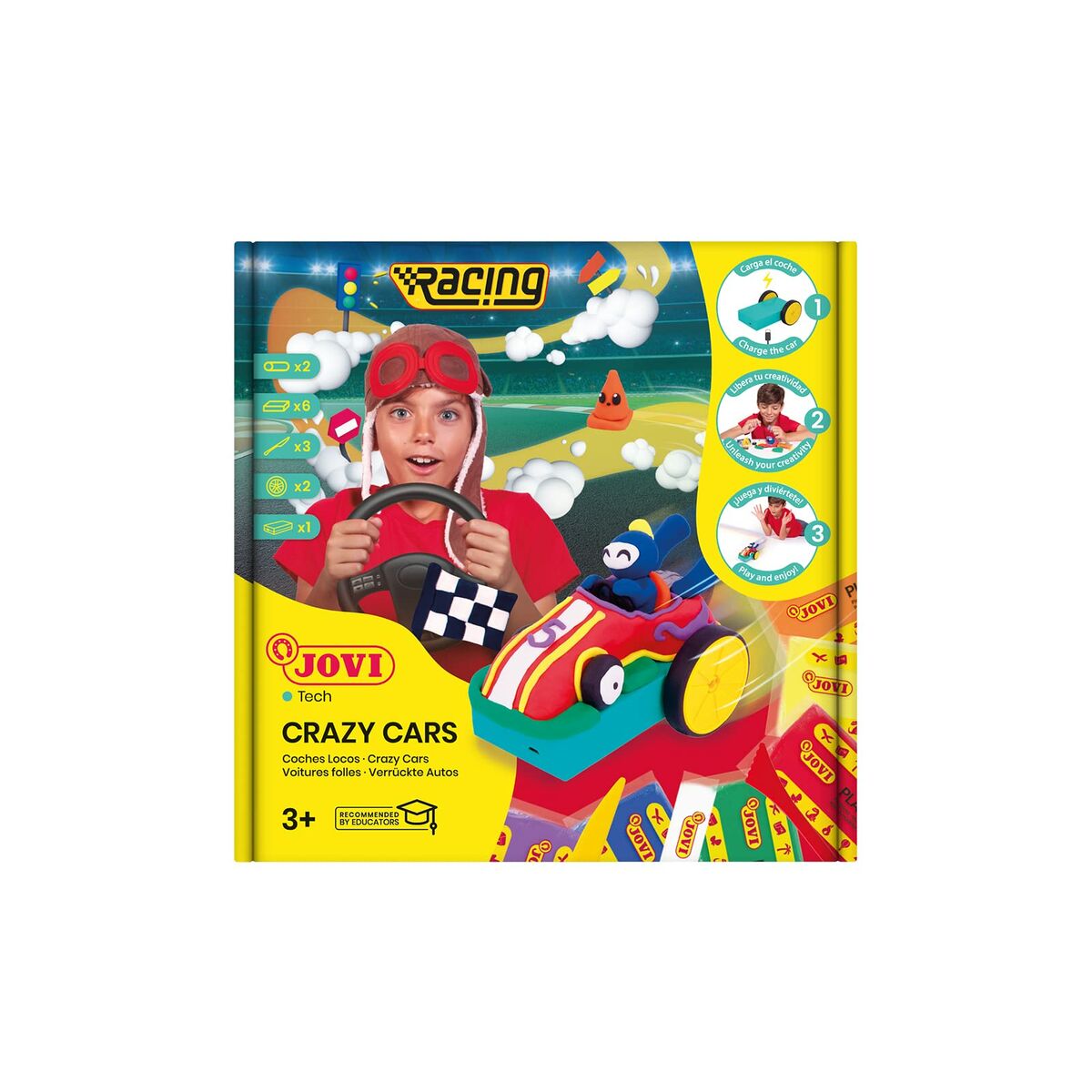 Joc de Plastilină Jovi Crazy Cars Racing Multicolor (1 Piese) - Jucarii si jocuri, Activități creative