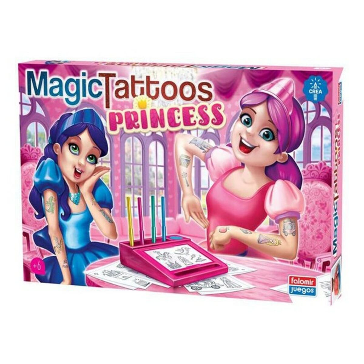 Joc Educativ Falomir 31054 Tatuaje Prințesă (ES) - Jucarii si jocuri, Jocuri și accesorii