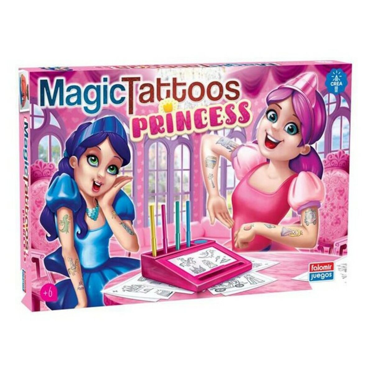 Joc Educativ Falomir 31054 Tatuaje Prințesă (ES) - Jucarii si jocuri, Jocuri și accesorii