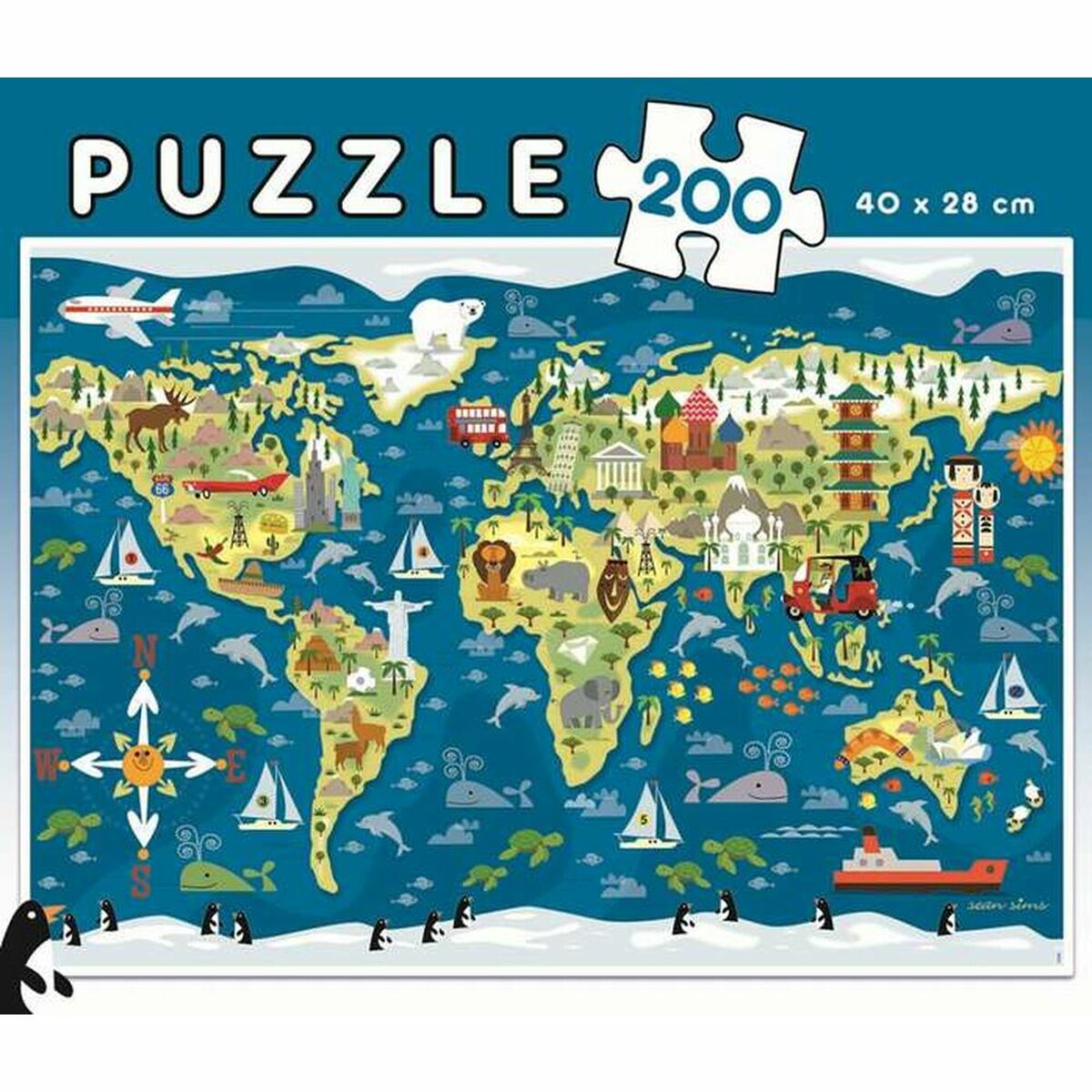Puzzle pentru Copii Educa Mapamundi (200 pcs) - Jucarii si jocuri, Puzzle-uri și puzzle-uri