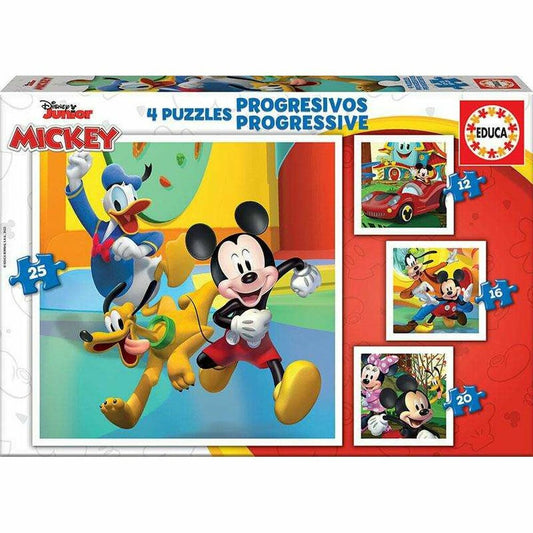 Puzzle Educa Mickey & Friends (25 + 20 + 16 + 12 pcs) - Jucarii si jocuri, Puzzle-uri și puzzle-uri