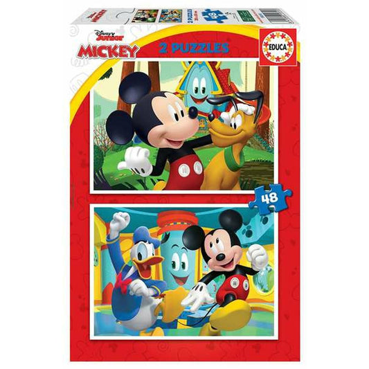 Puzzle Educa Mickey Mouse Fun House 2 x 48 - Jucarii si jocuri, Puzzle-uri și puzzle-uri