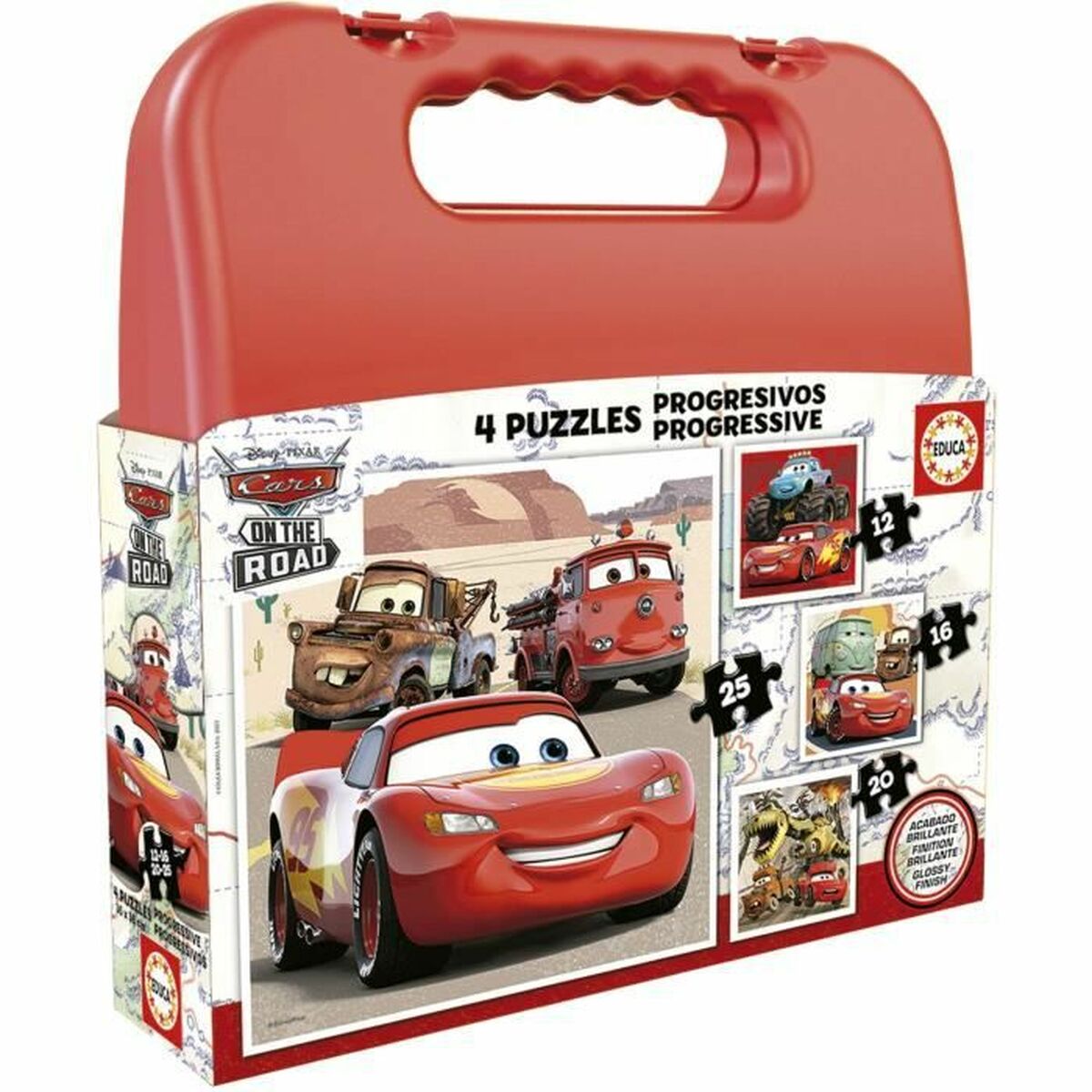 Set de 4 Puzzle-uri Cars On the Road 73 Piese - Jucarii si jocuri, Puzzle-uri și puzzle-uri