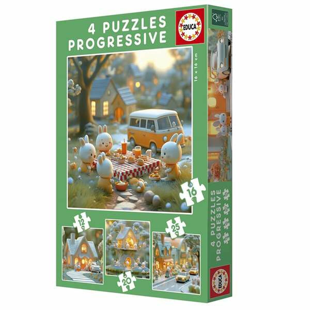 Puzzle Educa Iepure 12 Piese 16 Piese 20 Piese 25 Piese (4 Unități) - Jucarii si jocuri, Puzzle-uri și puzzle-uri