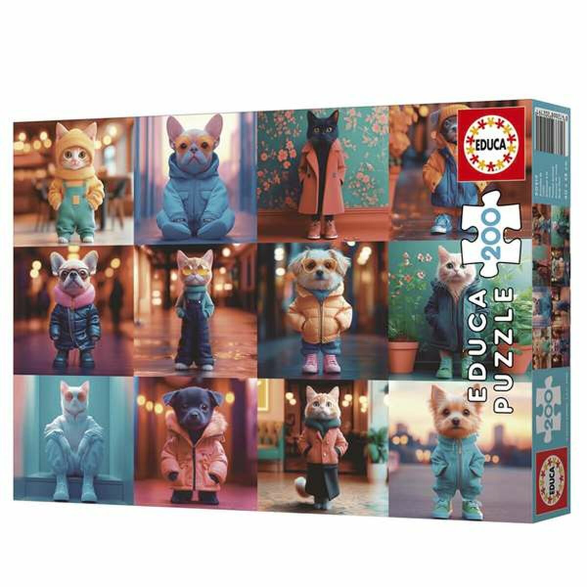 Puzzle Educa 20219 Fashion Animals 200 Piese - Jucarii si jocuri, Puzzle-uri și puzzle-uri