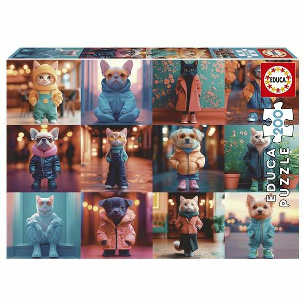 Puzzle Educa 20219 Fashion Animals 200 Piese - Jucarii si jocuri, Puzzle-uri și puzzle-uri