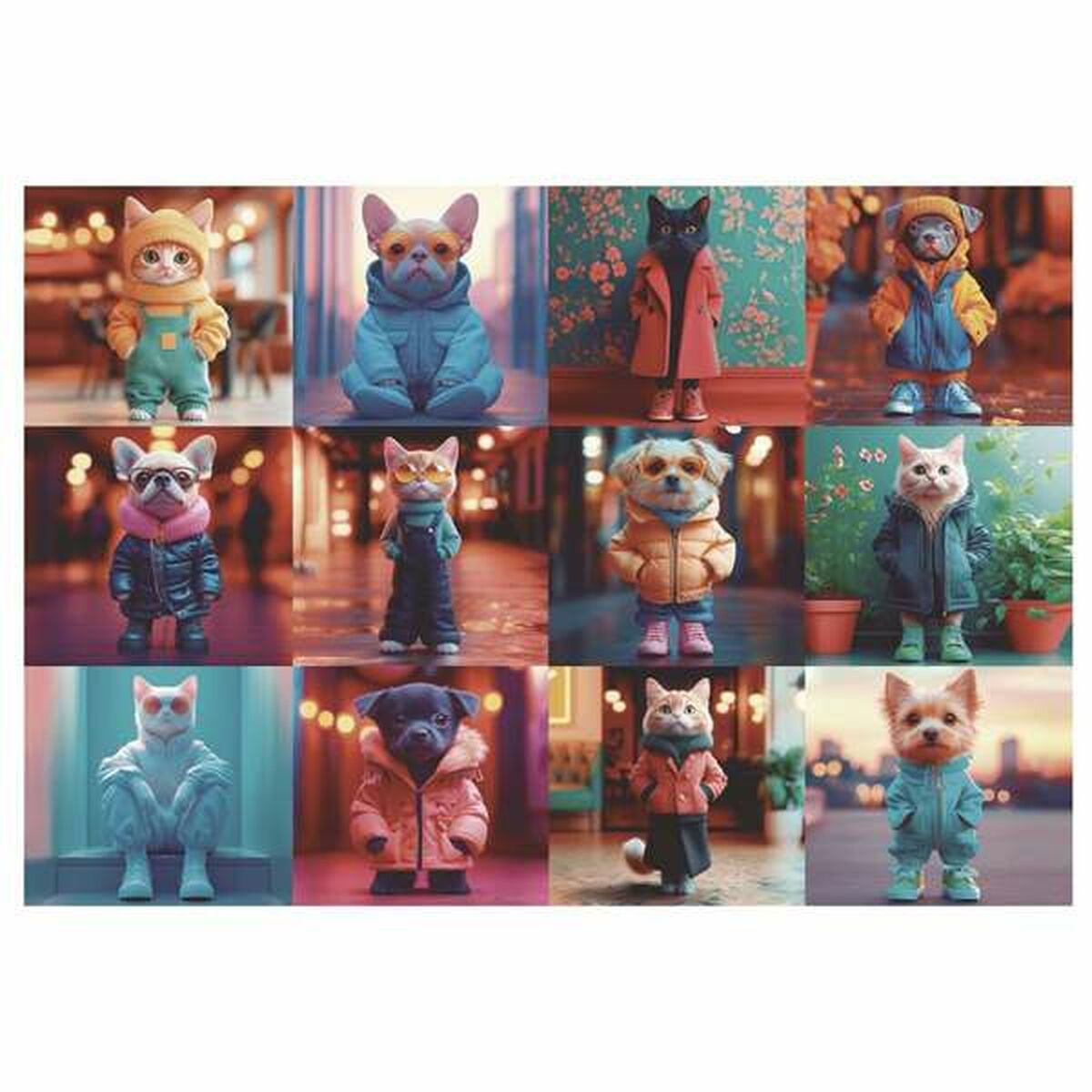 Puzzle Educa 20219 Fashion Animals 200 Piese - Jucarii si jocuri, Puzzle-uri și puzzle-uri