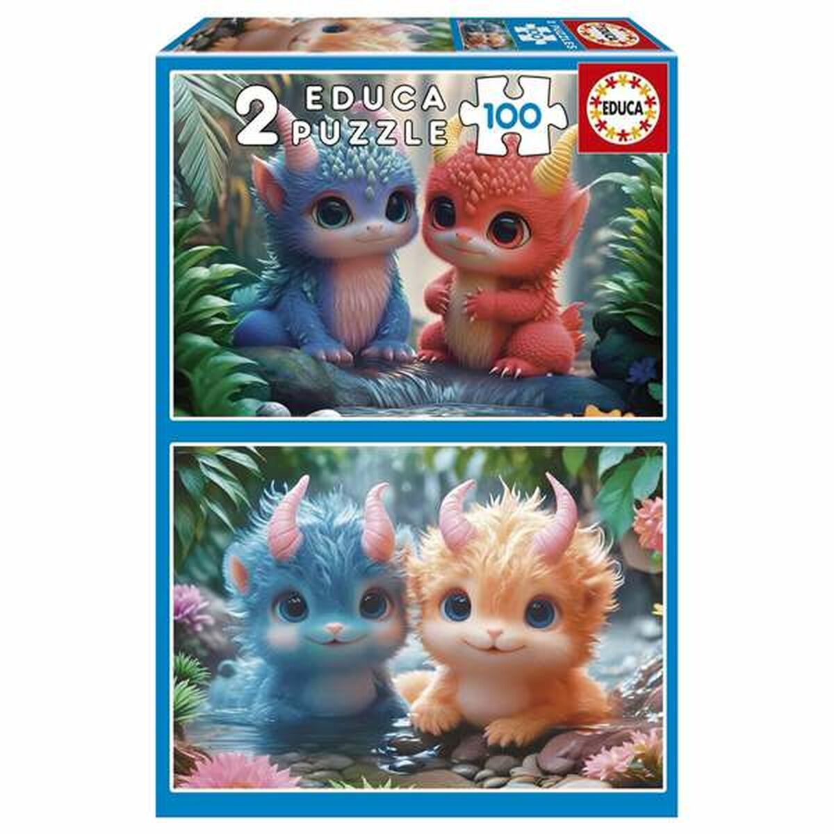 Puzzle Educa Adorable Monsters 100 Piese (2 Unități) - Jucarii si jocuri, Puzzle-uri și puzzle-uri