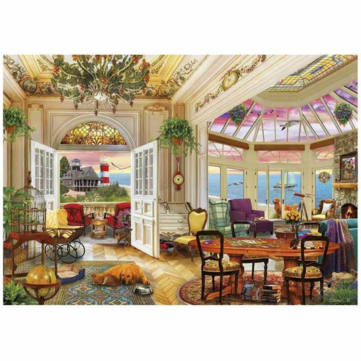 Puzzle Educa Life in the Coast 3000 Piese - Jucarii si jocuri, Puzzle-uri și puzzle-uri