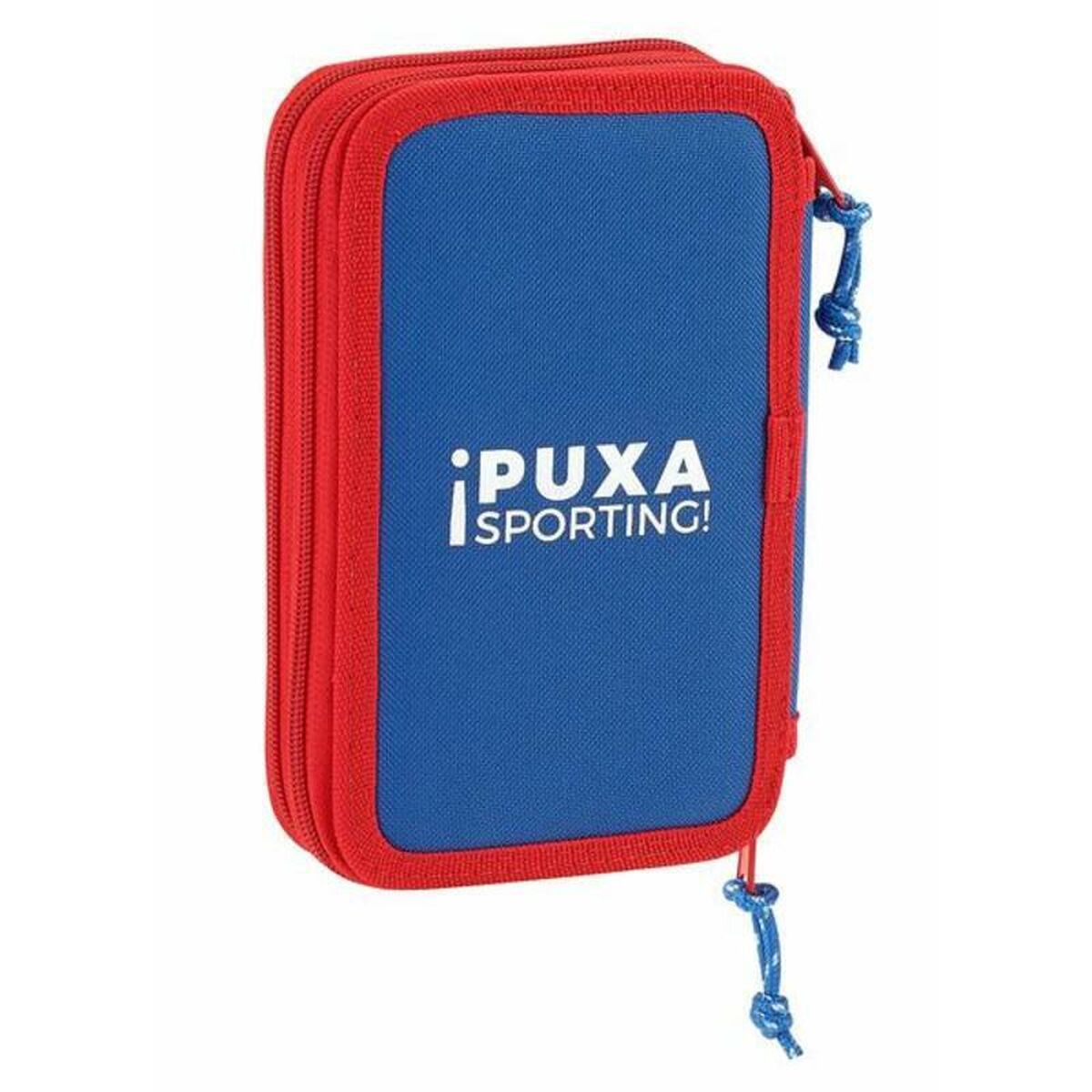 Creion dublu Real Sporting de Gijón Alb Roșu 12.5 x 19.5 x 4 cm (28 Piese) - Birou și papetărie, Material școlar și educațional