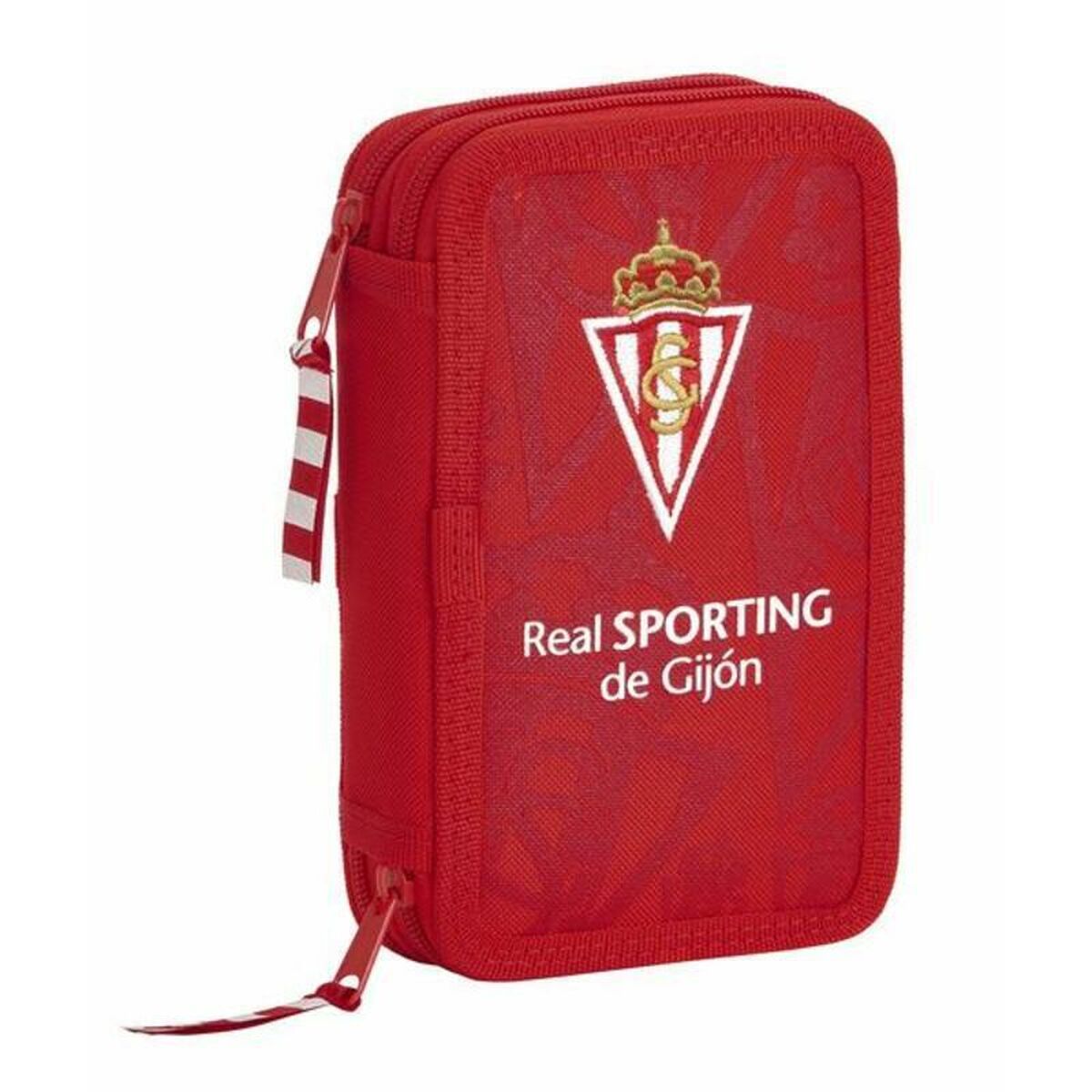 Creion dublu Real Sporting de Gijón Roșu 12.5 x 19.5 x 4 cm (28 Piese) - Birou și papetărie, Material școlar și educațional