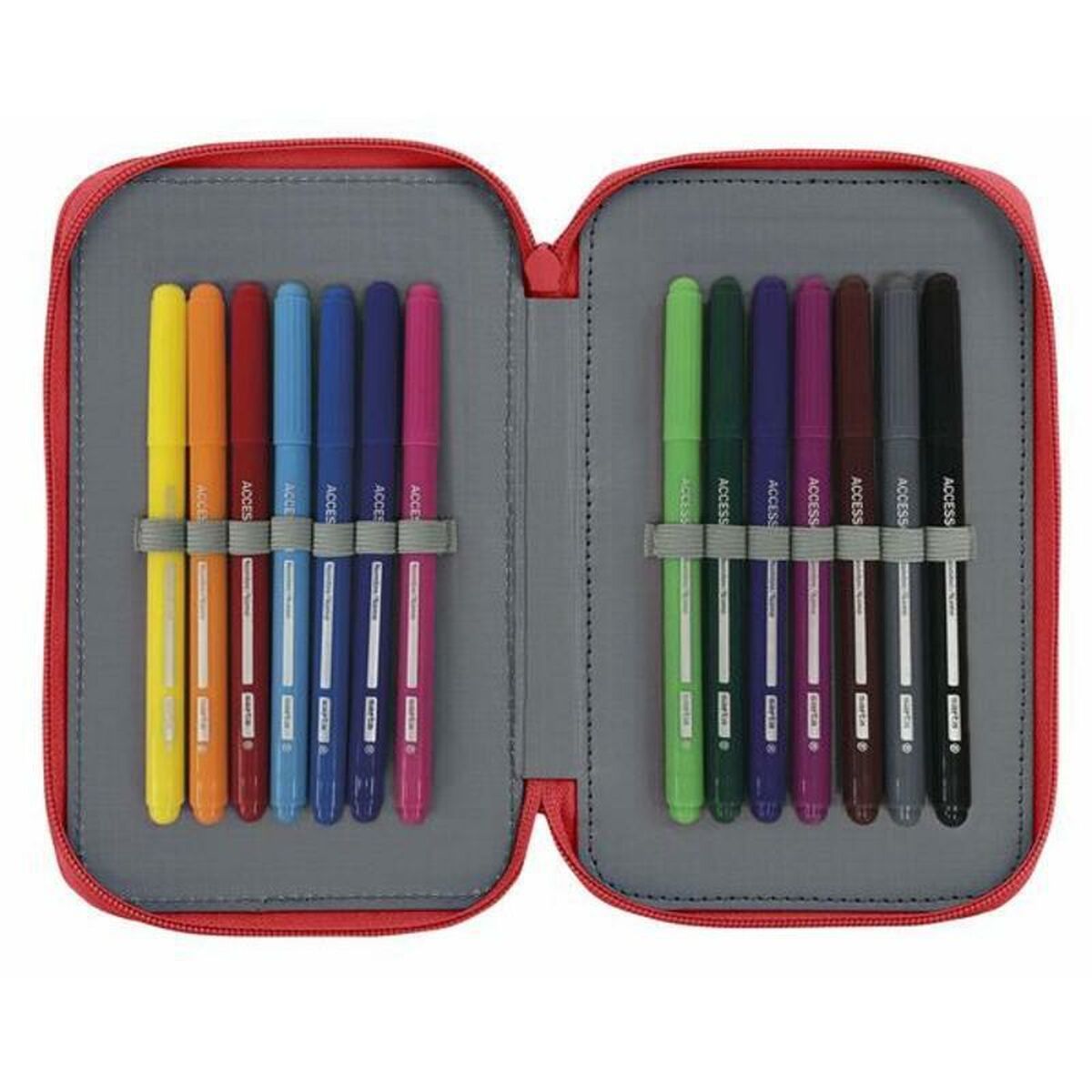 Creion dublu Real Sporting de Gijón Roșu 12.5 x 19.5 x 4 cm (28 Piese) - Birou și papetărie, Material școlar și educațional