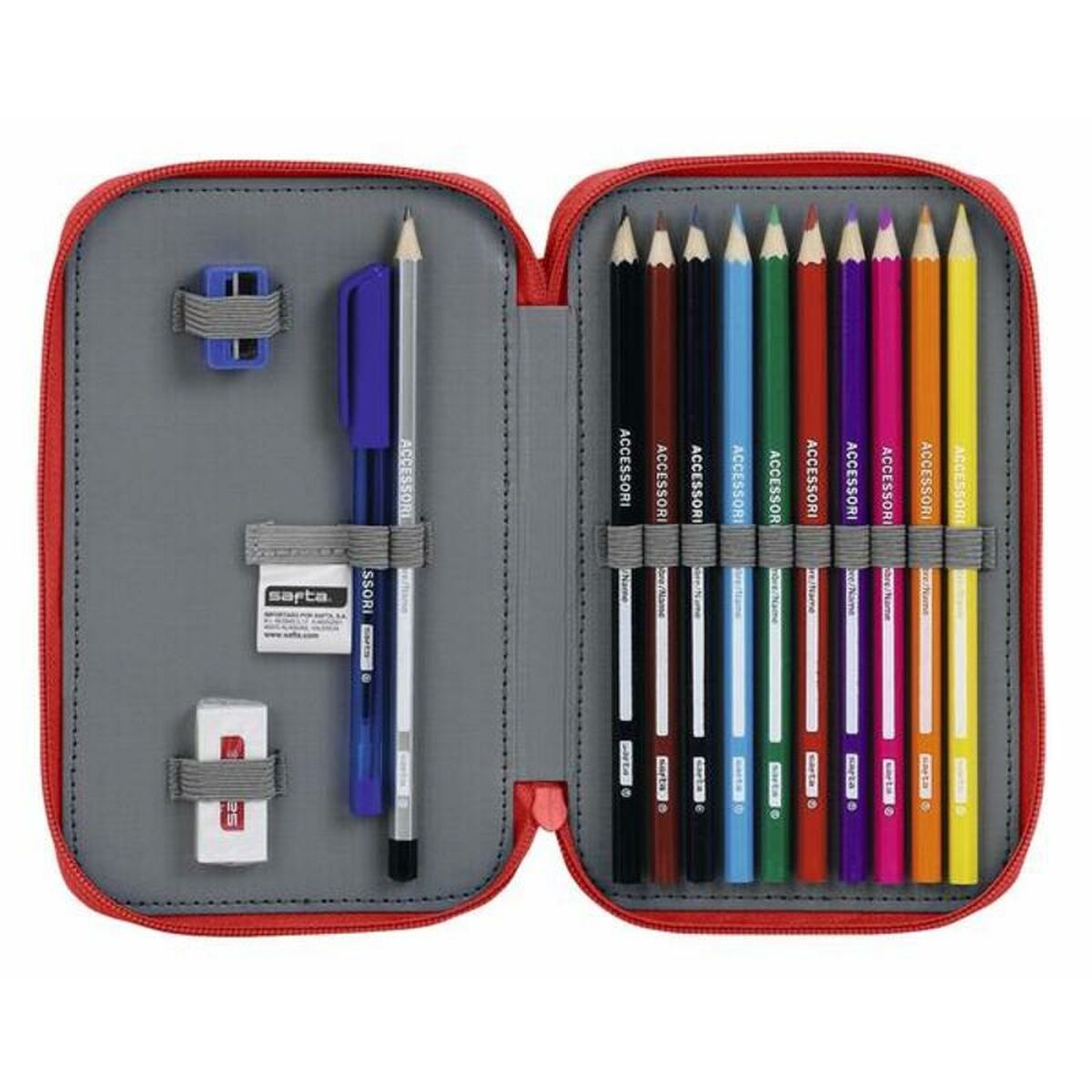 Creion dublu Real Sporting de Gijón Roșu 12.5 x 19.5 x 4 cm (28 Piese) - Birou și papetărie, Material școlar și educațional