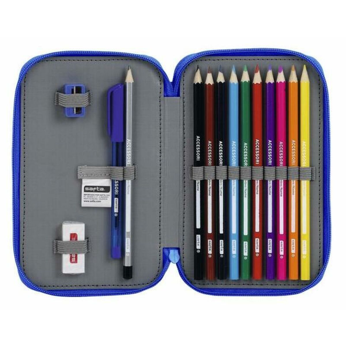 Creion dublu Real Zaragoza Albastru 12.5 x 19.5 x 4 cm (28 Piese) - Birou și papetărie, Material școlar și educațional