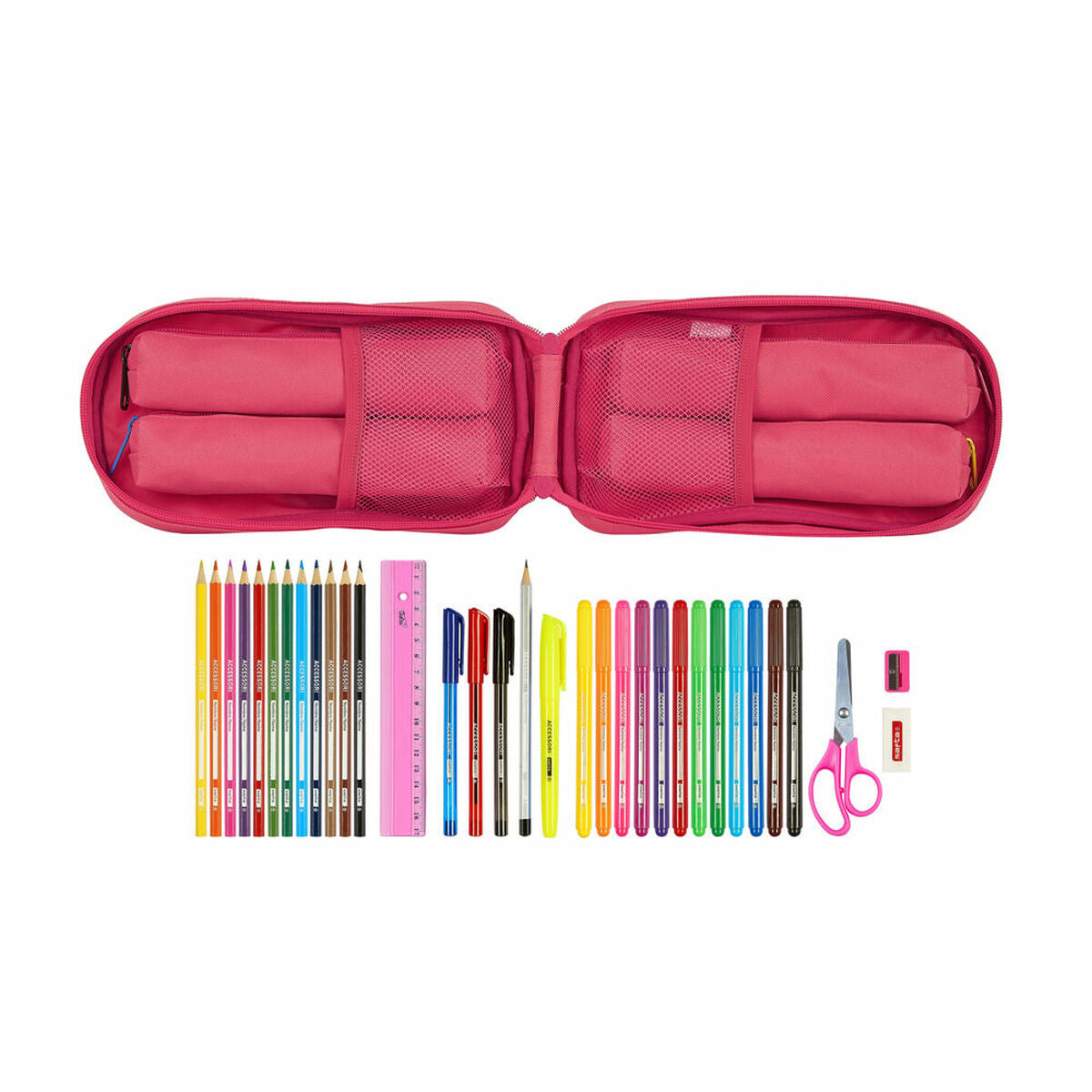 Cutie pentru creioane BlackFit8 M747 Roz 12 x 23 x 5 cm (33 Piese) - Birou și papetărie, Material școlar și educațional