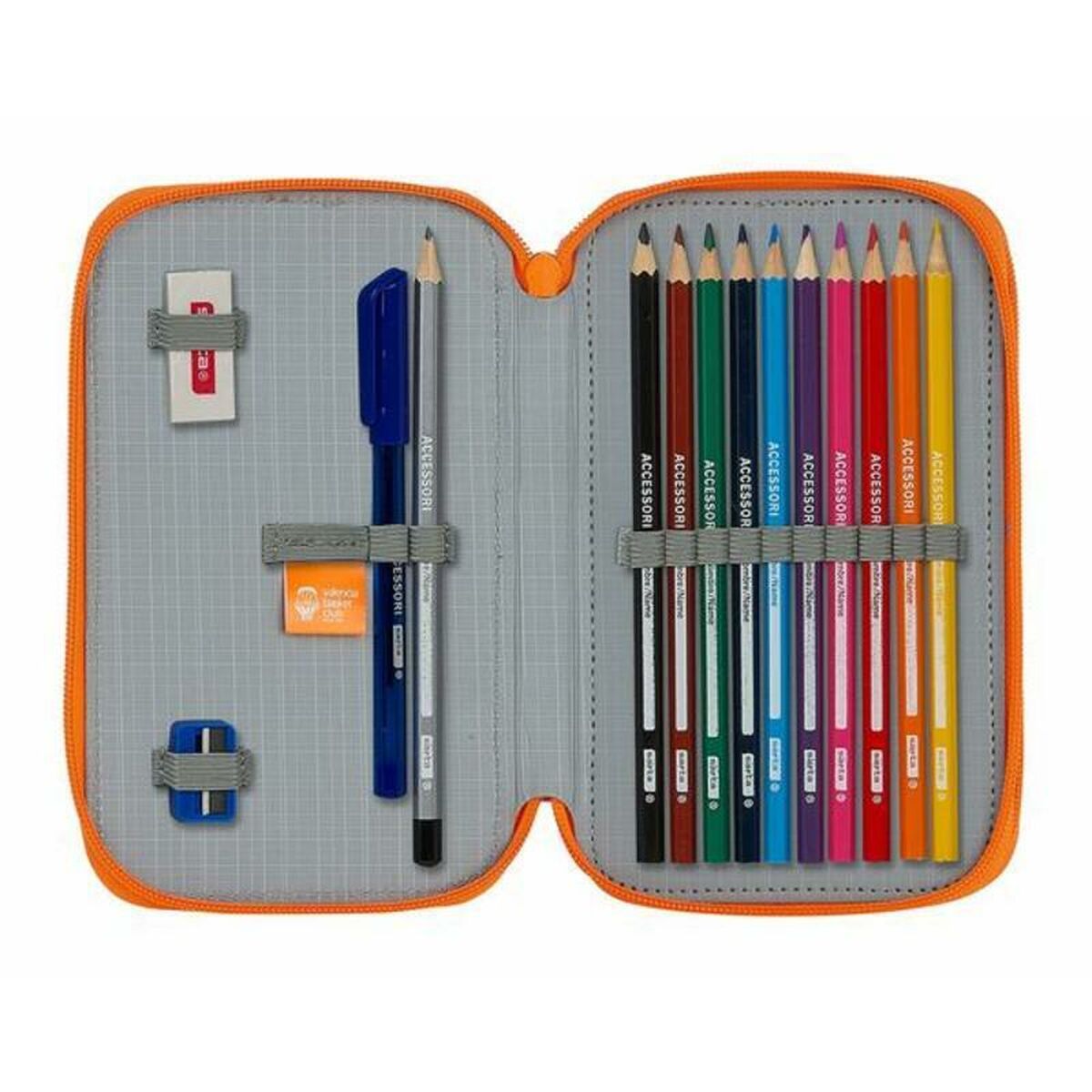 Creion dublu Valencia Basket M854 Albastru Portocaliu 12.5 x 19.5 x 4 cm (28 Piese) - Birou și papetărie, Material școlar și educațional
