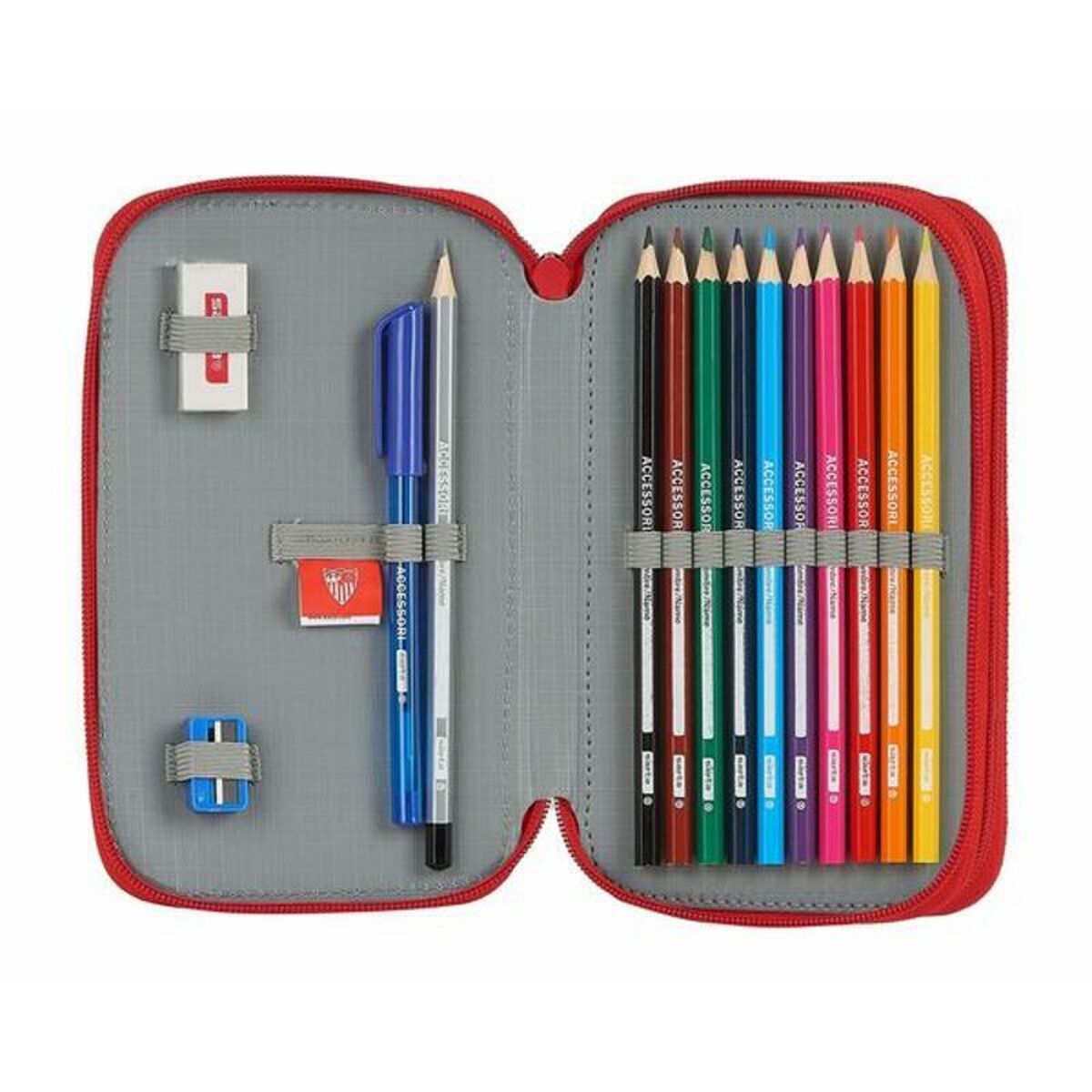 Creion dublu Sevilla Fútbol Club M854 Roșu 12.5 x 19.5 x 4 cm (28 Piese) - Birou și papetărie, Material școlar și educațional