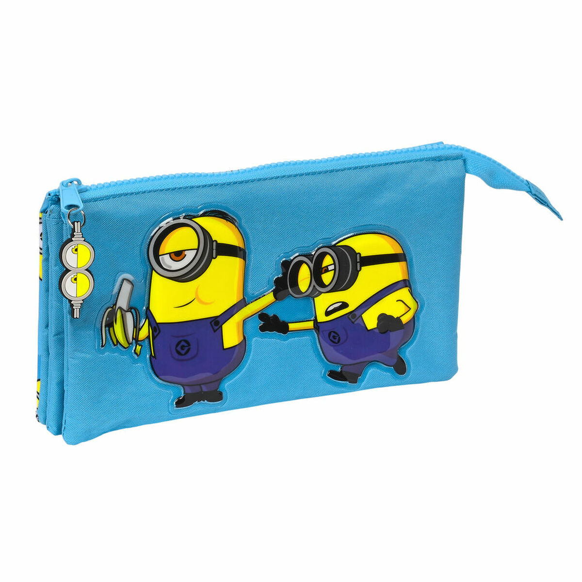 Penar triplu Minions Minionstatic Albastru (22 x 12 x 3 cm) - Birou și papetărie, Material școlar și educațional