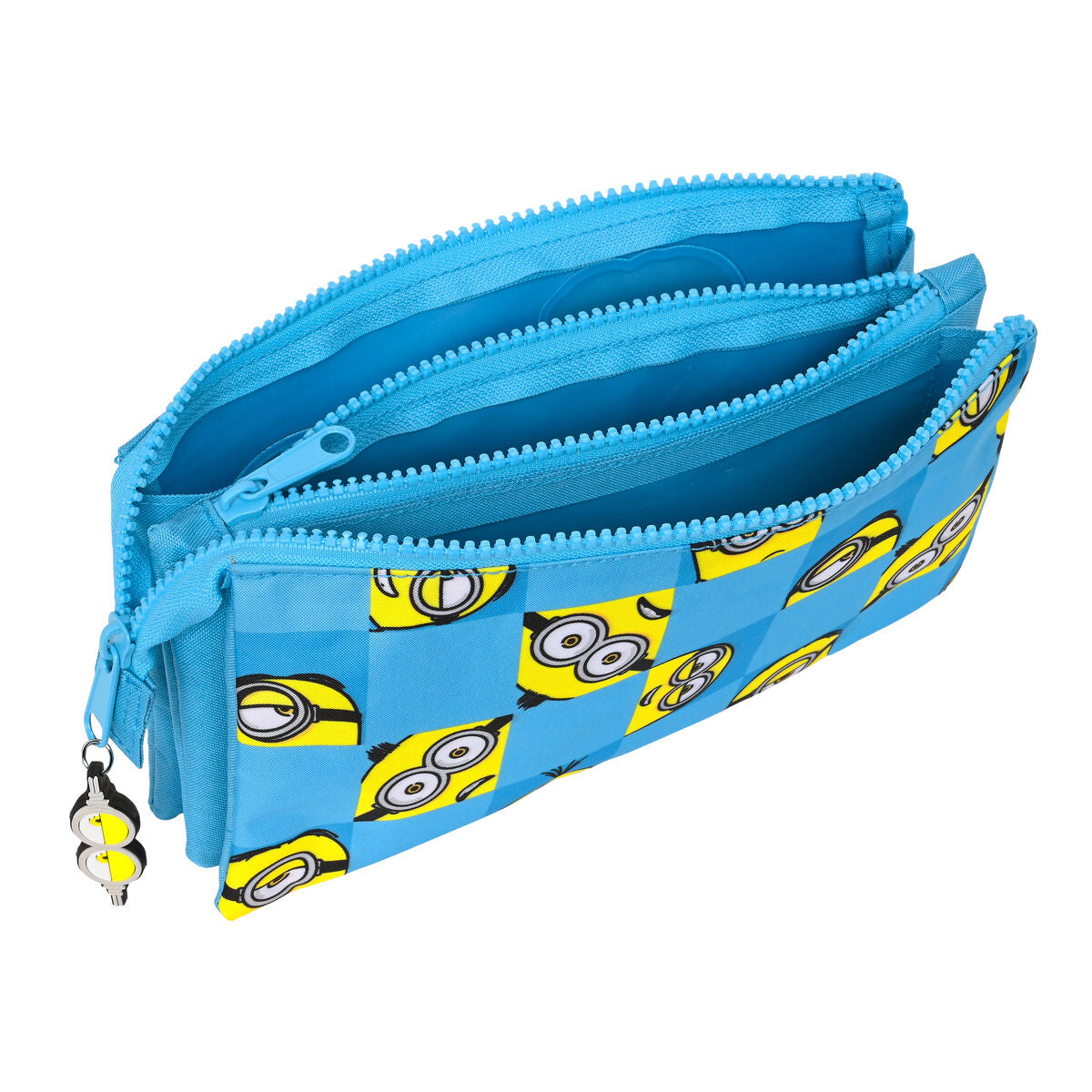 Penar triplu Minions Minionstatic Albastru (22 x 12 x 3 cm) - Birou și papetărie, Material școlar și educațional