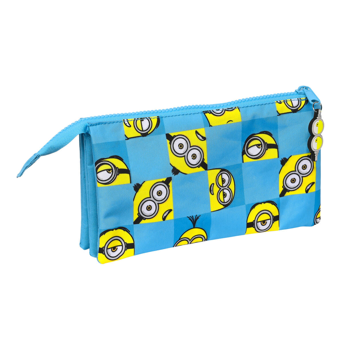 Penar triplu Minions Minionstatic Albastru (22 x 12 x 3 cm) - Birou și papetărie, Material școlar și educațional