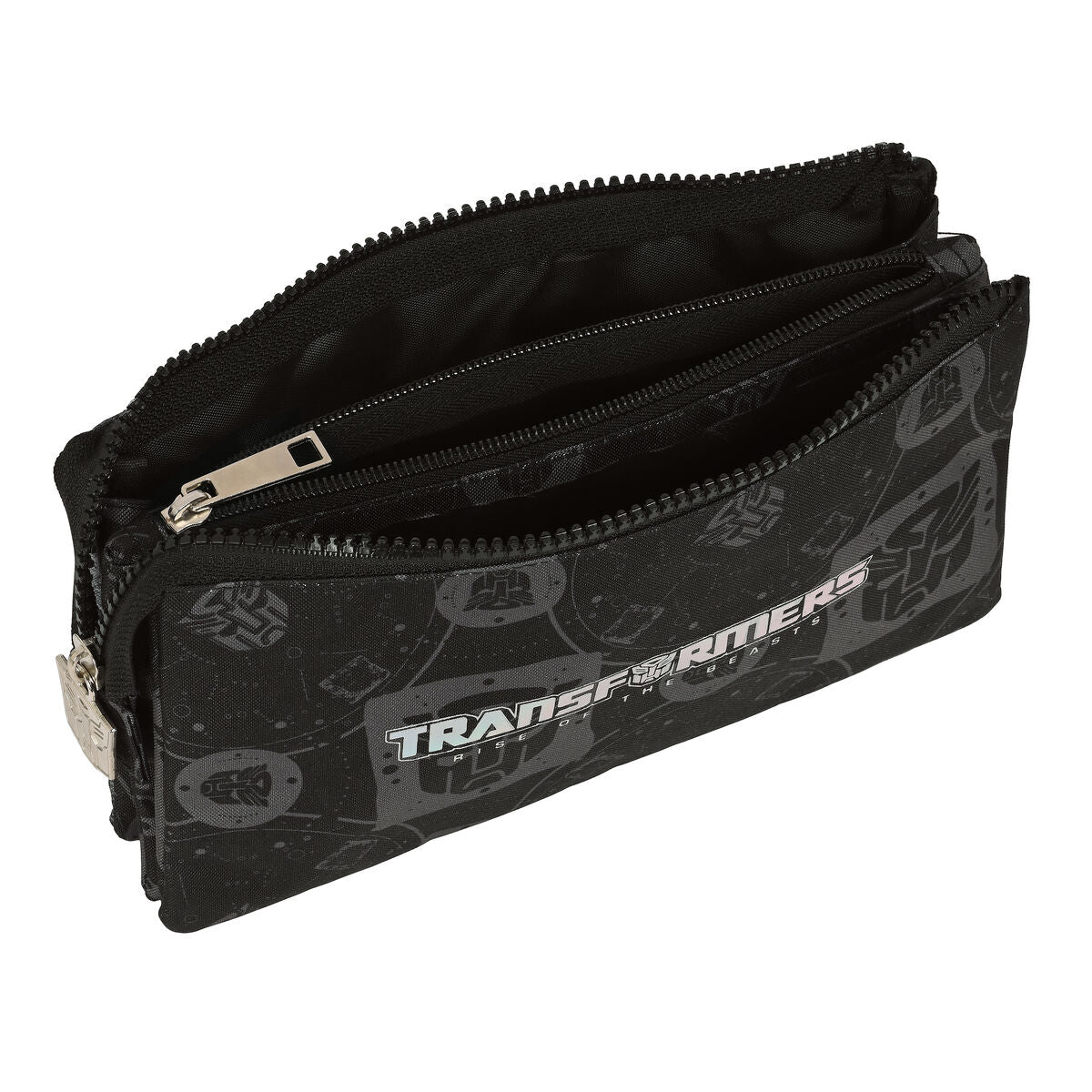 Penar triplu Transformers Negru 22 x 12 x 3 cm - Birou și papetărie, Material școlar și educațional