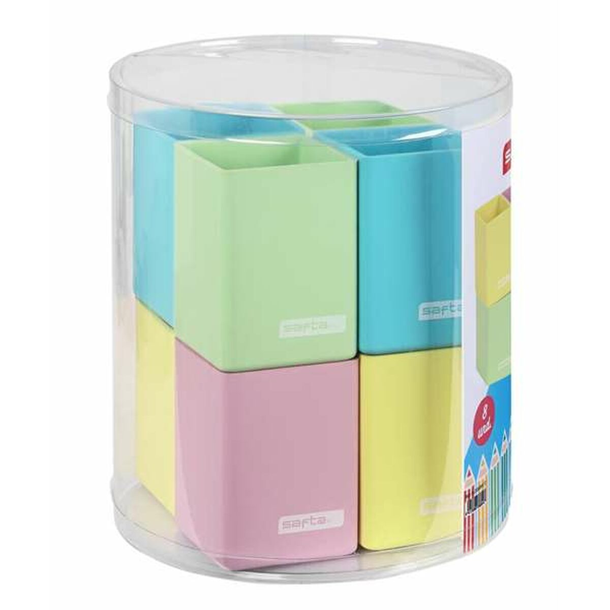 Set Safta Albastru Multicolor Silicon 19,5 x 23 cm Suport pentru Creioane - Birou și papetărie, Material școlar și educațional