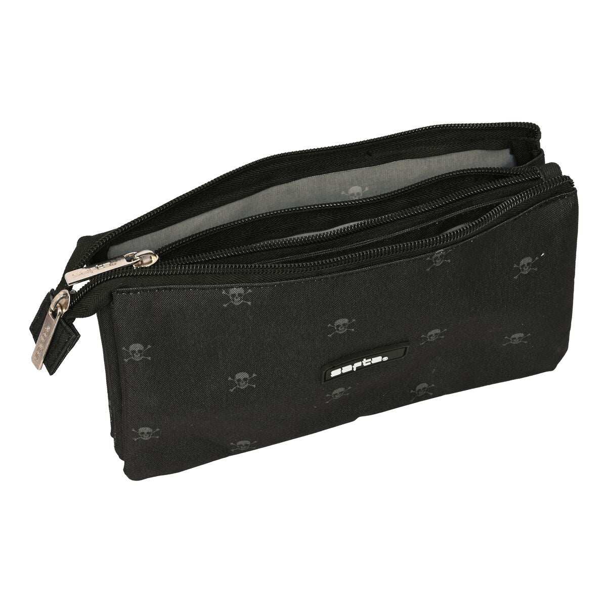 Penar triplu Safta California Negru 22 x 12 x 3 cm - Birou și papetărie, Material școlar și educațional