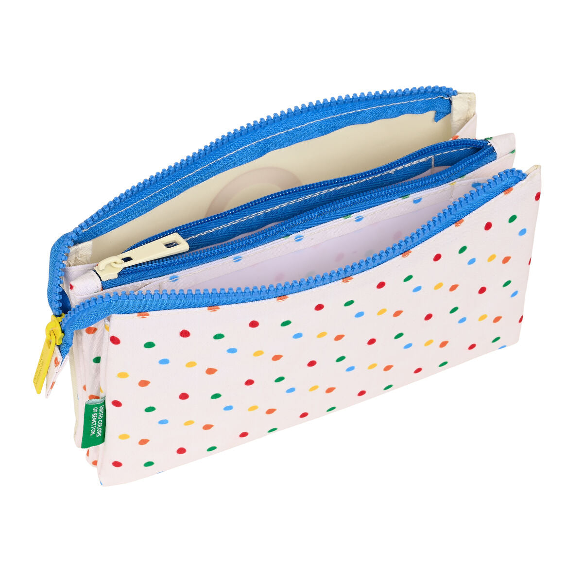 Penar triplu Benetton Topitos Alb (22 x 12 x 3 cm) - Birou și papetărie, Material școlar și educațional