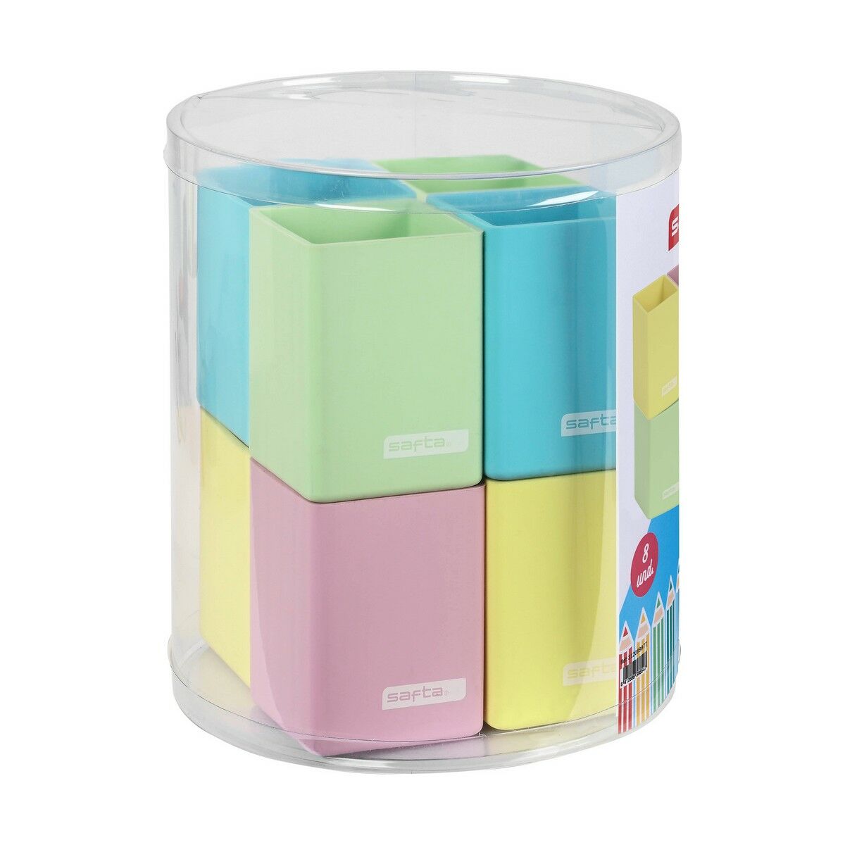 Set Safta Albastru Multicolor Silicon 19,5 x 23 cm Suport pentru Creioane - Birou și papetărie, Material școlar și educațional