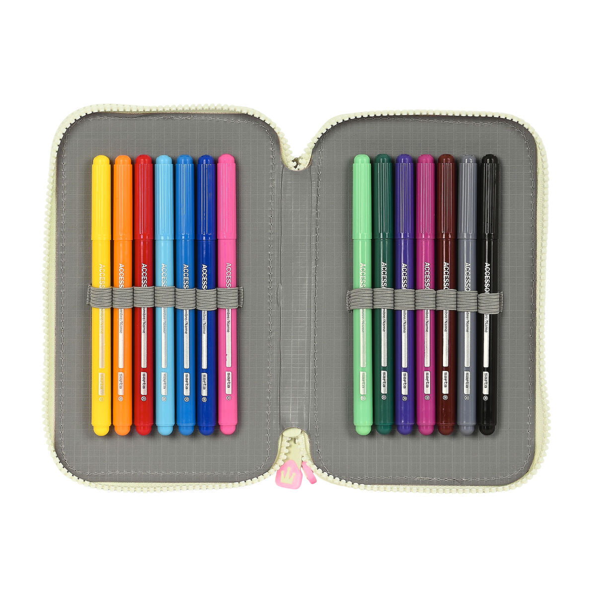 Penar cu Accesorii Glow Lab Magic flow Bej 12.5 x 19.5 x 4 cm (28 Piese) - Birou și papetărie, Material școlar și educațional