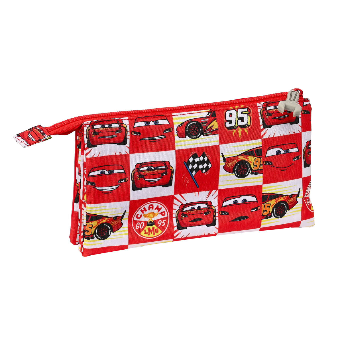 Penar triplu Cars Let's race Roșu Alb (22 x 12 x 3 cm) - Birou și papetărie, Material școlar și educațional