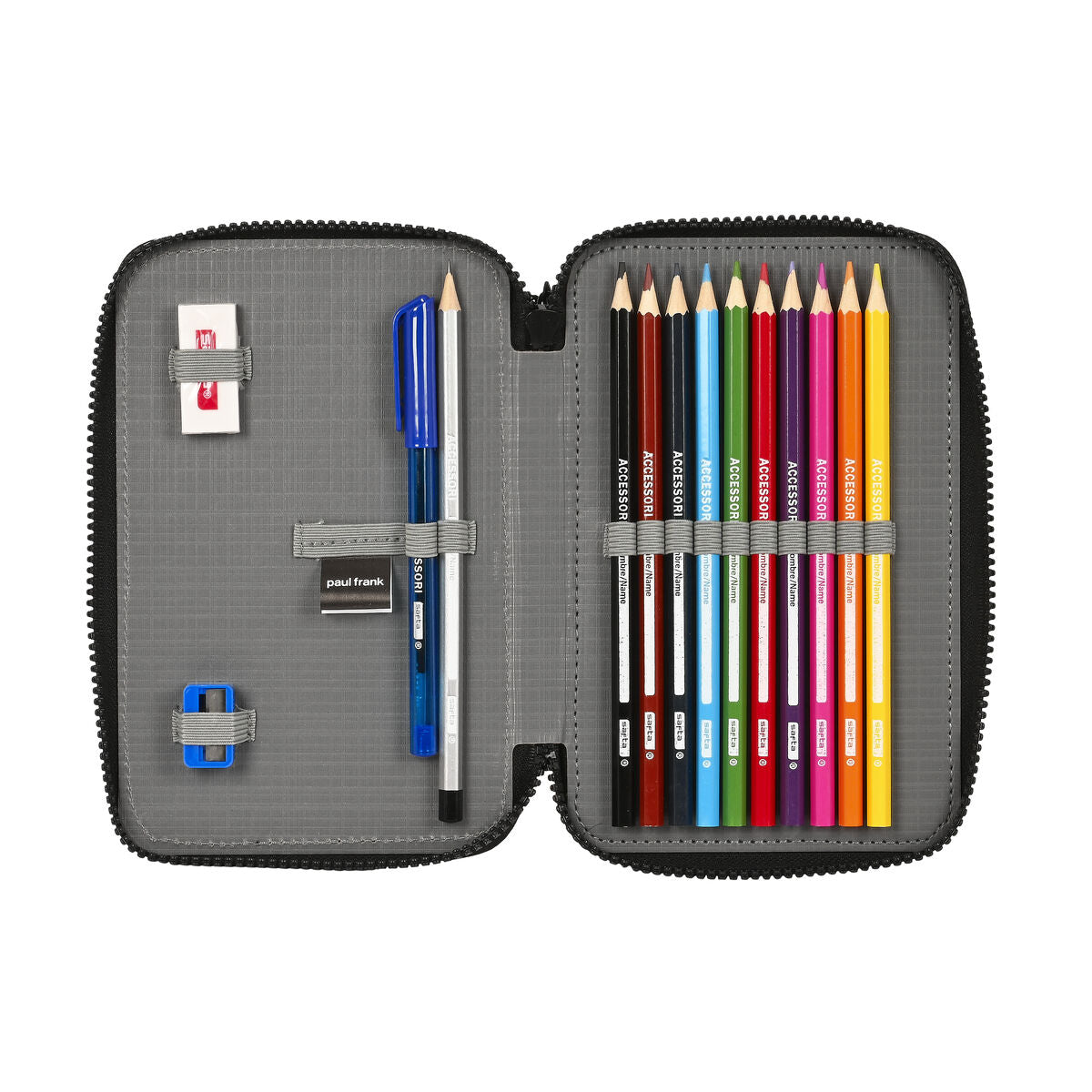 Penar cu Accesorii Paul Frank Campers Negru 12.5 x 19.5 x 4 cm (28 Piese) - Birou și papetărie, Material școlar și educațional