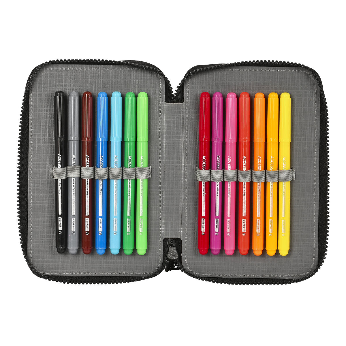 Penar cu Accesorii Paul Frank Campers Negru 12.5 x 19.5 x 4 cm (28 Piese) - Birou și papetărie, Material școlar și educațional
