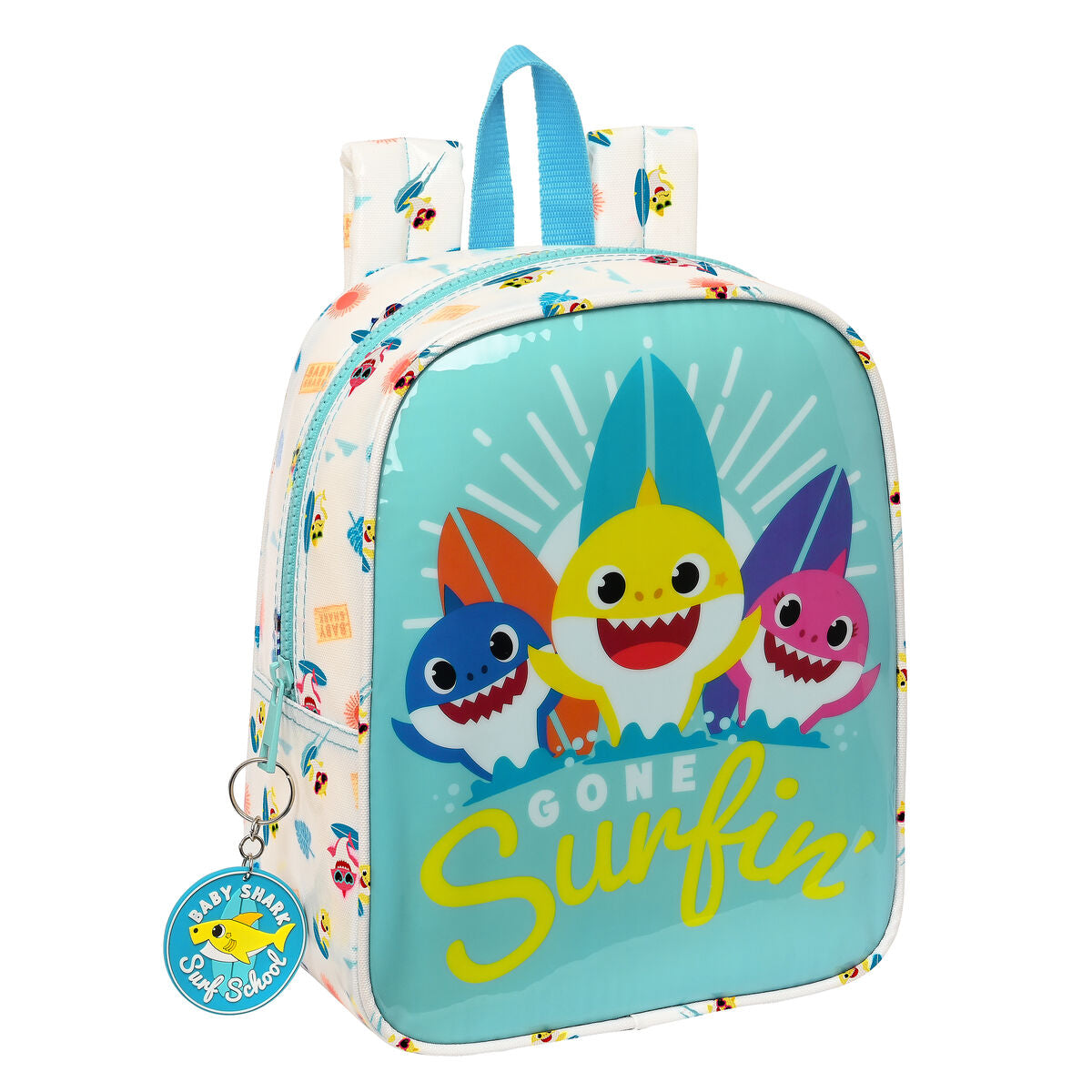 Rucsac pentru Copii Baby Shark Surfing Albastru Alb 22 x 27 x 10 cm - Birou și papetărie, Material școlar și educațional