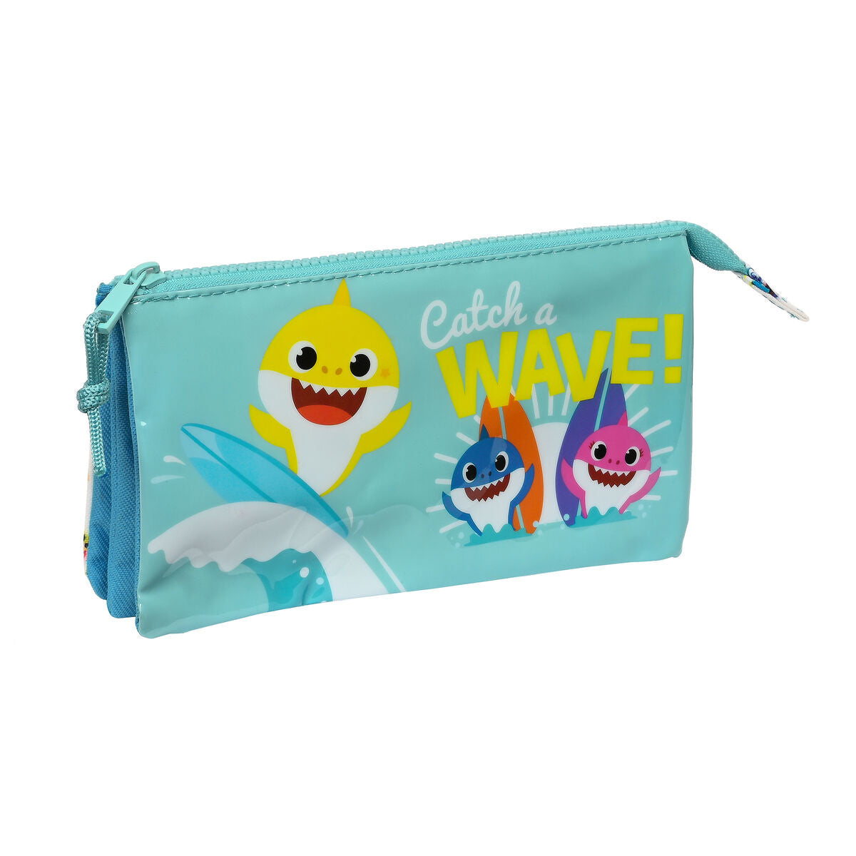 Penar dublu Baby Shark Surfing Albastru Alb 22 x 12 x 3 cm - Birou și papetărie, Material școlar și educațional