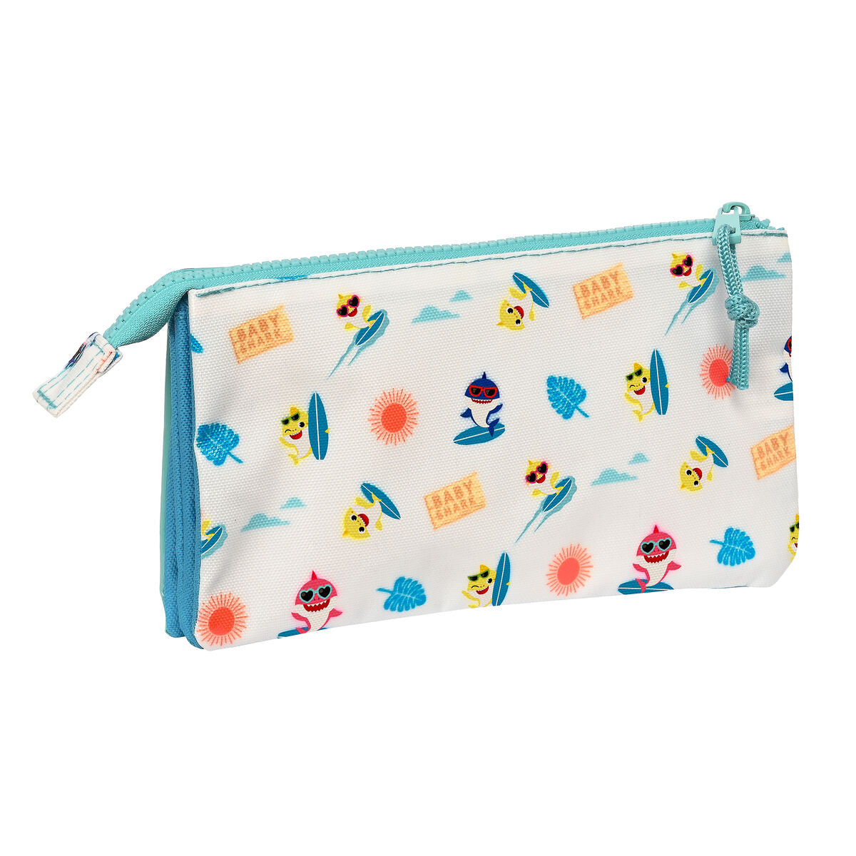 Penar dublu Baby Shark Surfing Albastru Alb 22 x 12 x 3 cm - Birou și papetărie, Material școlar și educațional