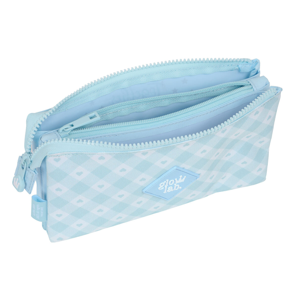 Penar triplu Glow Lab Cisnes Albastru deschis 22 x 12 x 3 cm - Birou și papetărie, Material școlar și educațional