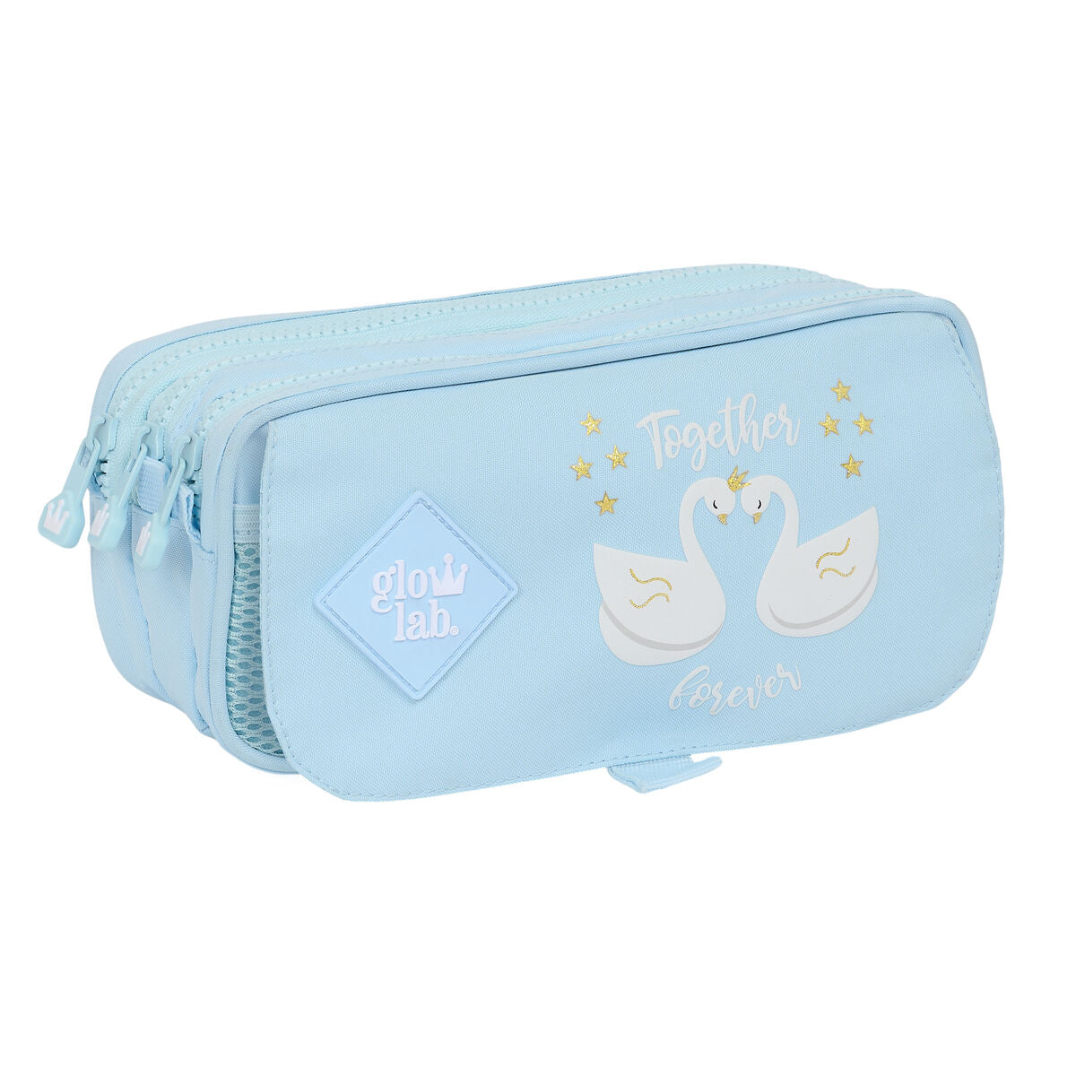 Penar triplu Glow Lab Cisnes Albastru deschis 21,5 x 10 x 8 cm - Birou și papetărie, Material școlar și educațional