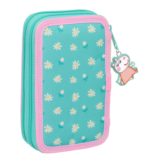 Penar cu Accesorii Peppa Pig Pretty flowers Galben Mentă 12.5 x 19.5 x 4 cm 29 Piese - Birou și papetărie, Material școlar și educațional